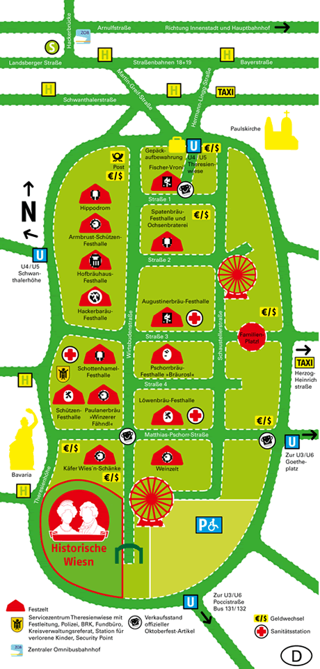 Der offizielle Wiesn Lageplan zum Oktoberfest München